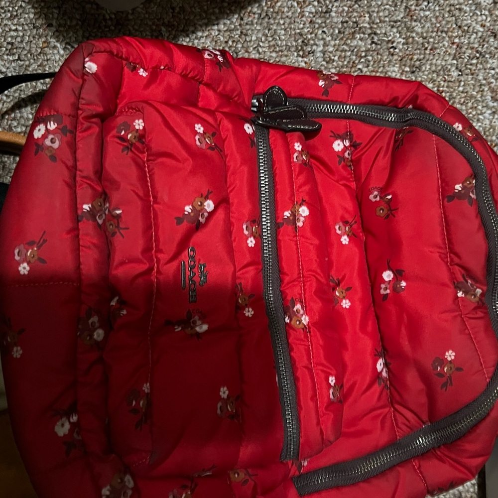 Coach Red Floral Women's Backpack